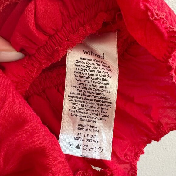 Aritzia Wilfred La Boheme Dareau Red Smocked Camisole Cami Cropped Top M - Picture 6 of 6